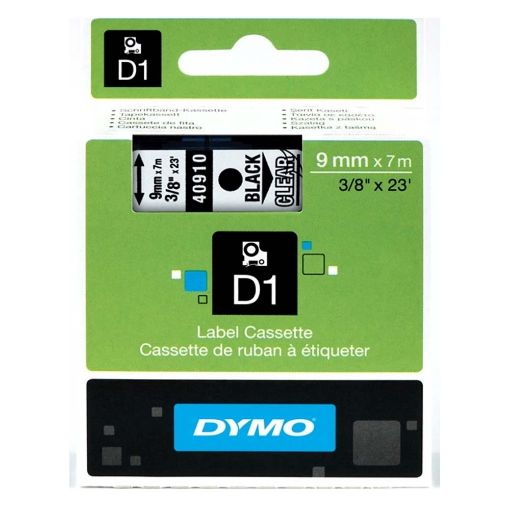 Εικόνα της Ετικέτες Dymo D1 Standard 9mm x 7m Black On Clear 40910 S0720670