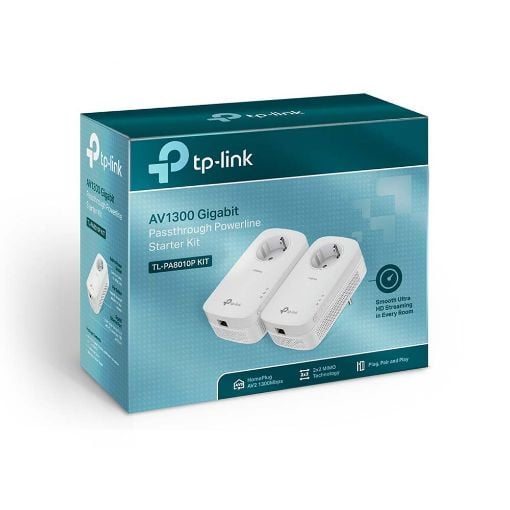 Εικόνα της Powerline Tp-Link PA8010P v3 AV1300 Passthrough Starter Kit