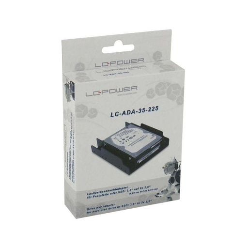 Εικόνα της Tray LC Power HDD SSD 3.5 to 2 x 2.5 Black LC-ADA-35-225