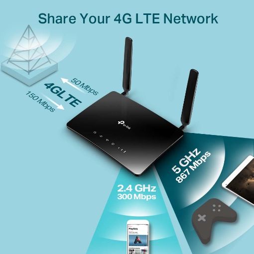 Εικόνα της Router Tp-Link Archer MR400 v4 4G LTE Dual Band AC1200