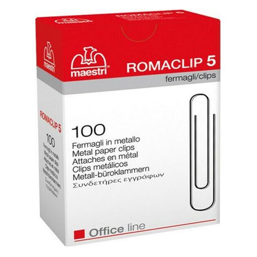Εικόνα της Συνδετήρες Μεταλλικοί Romeo Maestri No 5 Ασημί 100 Τεμάχια 4075