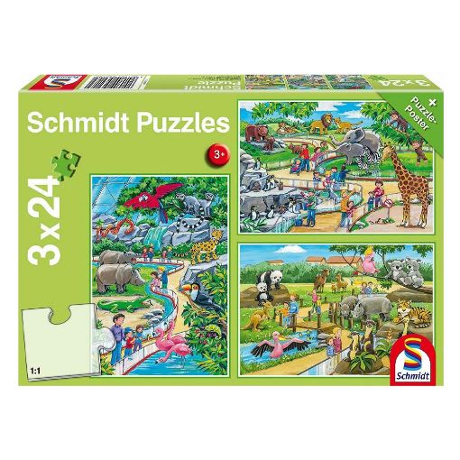 Εικόνα της Schmidt Spiele - Puzzle Ζωολογικός Κήπος 3x24pcs 56218