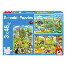 Εικόνα της Schmidt Spiele - Puzzle Farm 3x48pcs 56353