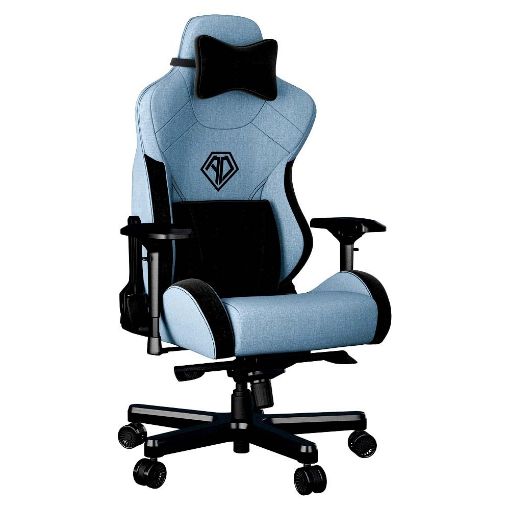 Εικόνα της Gaming Chair Anda Seat T-Pro II Light Blue/Black Fabric with Alcantara Stripes AD12XLLA-01-SB-F