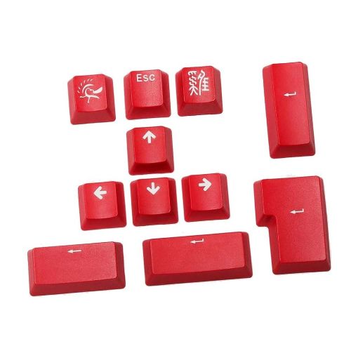 Εικόνα της Ducky 11-Key PBT Doubleshot Carmine Red Keycap Set USPDRNWO1