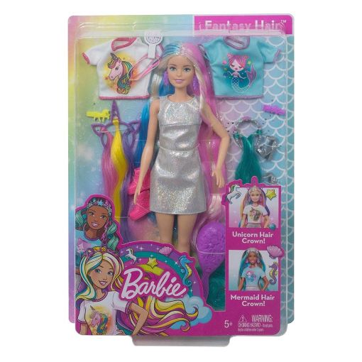 Εικόνα της Barbie - Fantasy Hair Φανταστικά Μαλλιά Ξανθιά Κούκλα GHN04
