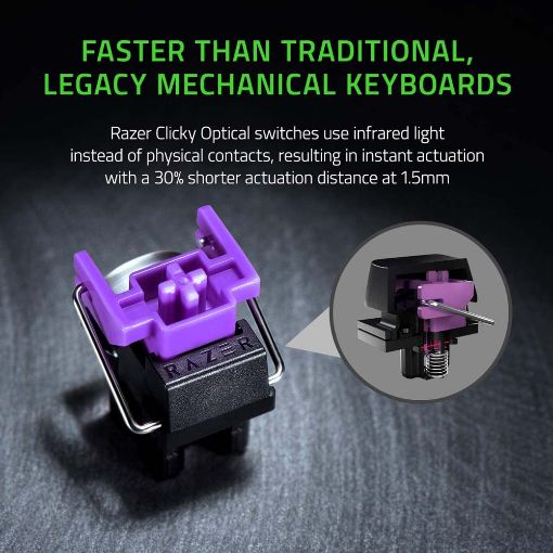 Εικόνα της Πληκτρολόγιο Razer Huntsman Mini Mercury Edition Clicky Purple Switch (US) RZ03-03390300-R3M1