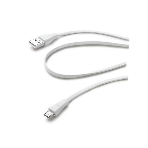 Εικόνα της Cellular Line micro-USB Flat Cable 1m White USBDATACMICROUSBW