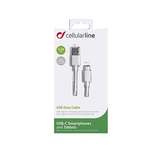 Εικόνα της Καλώδιο Cellular Line USB-C 1.2m White USBDATACUSBA-CW
