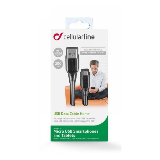 Εικόνα της Καλώδιο Cellular Line micro-USB 2.0m USBDATACMICROUSB2M