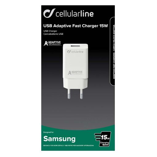 Εικόνα της Cellular Line 15W USB Adaptive Charger White ACHSMUSB15WW