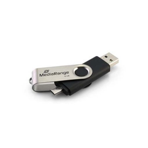 Εικόνα της MediaRange USB 2.0 Combo Flash Drive 8GB + micro USB Adaptor (OTG) Black MR930-2