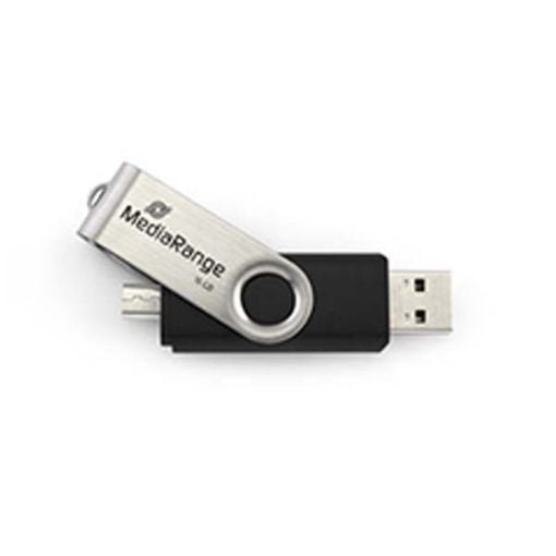 Εικόνα της MediaRange USB 2.0 Combo Flash Drive 8GB + micro USB Adaptor (OTG) Black MR930-2