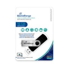 Εικόνα της MediaRange USB 2.0 Nano Flash Drive 16GB + micro USB Adaptor (OTG) Black MR931-2