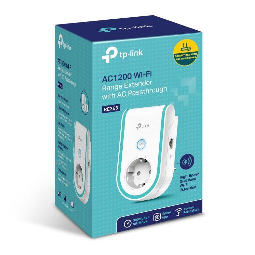Εικόνα της Wi-Fi Range Extender TP-Link RE365 v1 AC1200 with AC Passthrough