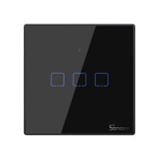 Εικόνα της Smart Χωνευτός Διακόπτης Sonoff TX-T3EU3C Wi-Fi & RF με Τρία Πλήκτρα Αφής Black