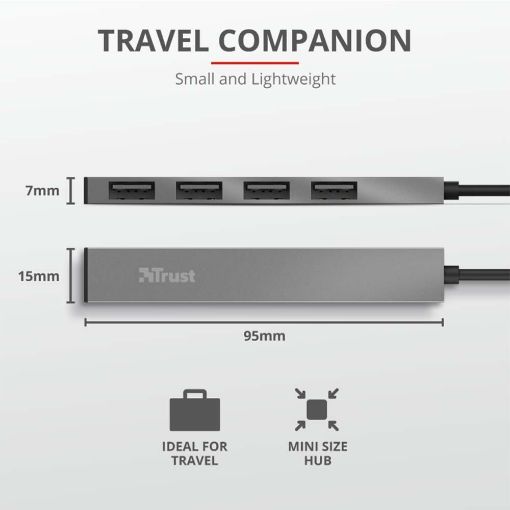 Εικόνα της USB Hub Trust Halyx Mini 4-Ports USB 2.0 23786