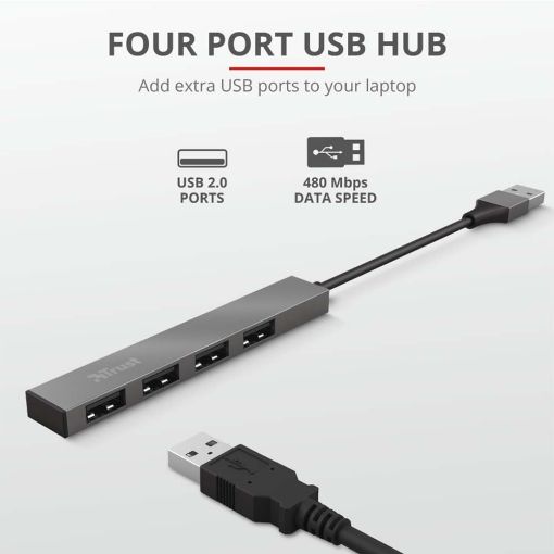 Εικόνα της USB Hub Trust Halyx Mini 4-Ports USB 2.0 23786
