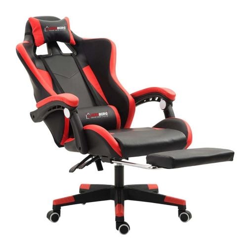 Εικόνα της Καρέκλα Gaming με Υποπόδιο Herzberg Red HG-8080RED