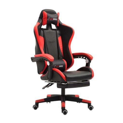 Εικόνα της Καρέκλα Gaming με Υποπόδιο Herzberg Red HG-8080RED