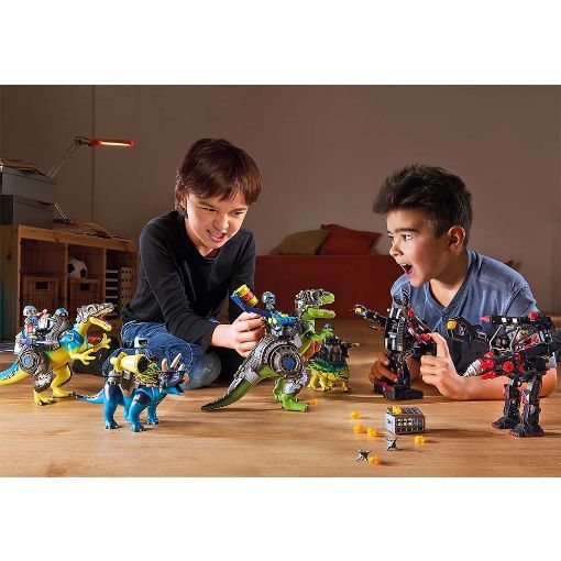 Εικόνα της Playmobil Dino Rise - Saichania, Αγκυλόσαυρος Με Μαχητή Εναντίον Ρομπότ 70626