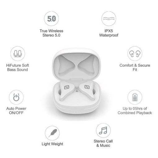 Εικόνα της True Wireless Ακουστικά Bluetooth HiFuture FlyAir Λευκό