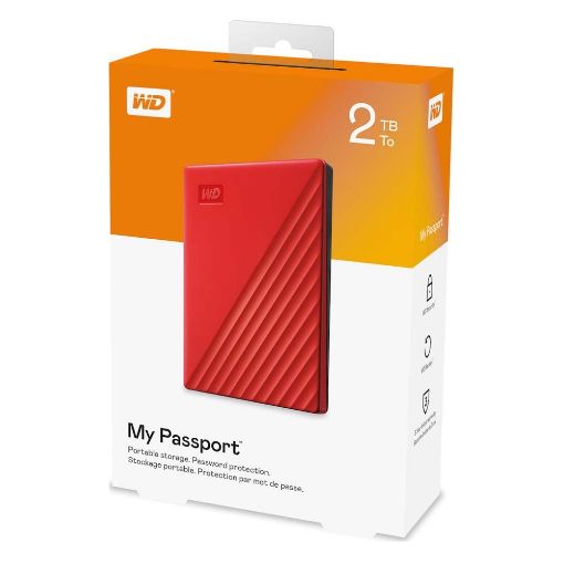 Εικόνα της Εξωτερικός Σκληρός Δίσκος Western Digital My Passport 2TB USB 3.2 Gen 1 Red (2019) WDBYVG0020BRD-WESN