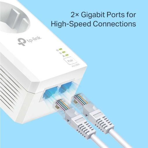 Εικόνα της Powerline TP-Link TL-PA7027P v1.0 AV1000 Gigabit Passthrough Starter Kit