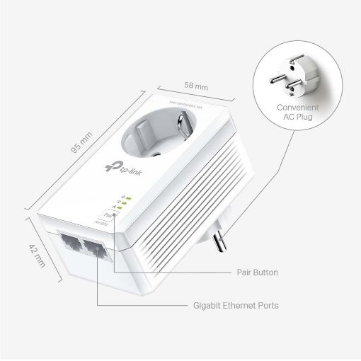 Εικόνα της Powerline TP-Link TL-PA7027P v1.0 AV1000 Gigabit Passthrough Starter Kit