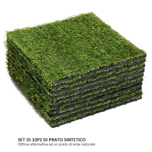 Εικόνα της Outsunny Συνθετικό Γρασίδι 10 Τεμάχια 30 x 30 cm Σκούρο Πράσινο 844-127
