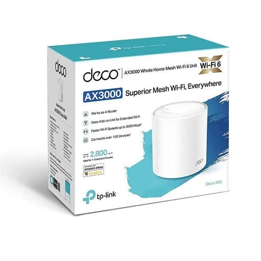 Εικόνα της Access Point Tp-Link Deco X60 v3.2 Whole Home Mesh Wi-Fi 6 System AX5400 (1 pack)