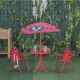 Εικόνα της Outsunny - Σετ Παιδικό Σαλόνι Κήπου με Τραπέζι, 2 Καρέκλες και Ομπρέλα Πασχαλίτσα 4 τμχ 312-024RD