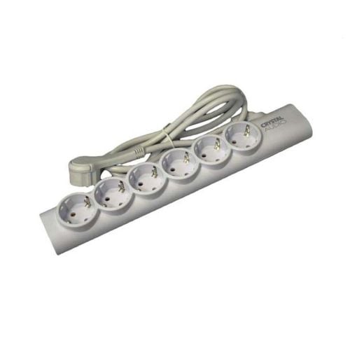Εικόνα της Πολύπριζο Crystal Audio 6 Θέσεων Elegance White PSEL6S
