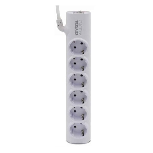 Εικόνα της Πολύπριζο Crystal Audio 6 Θέσεων Elegance White PSEL6S