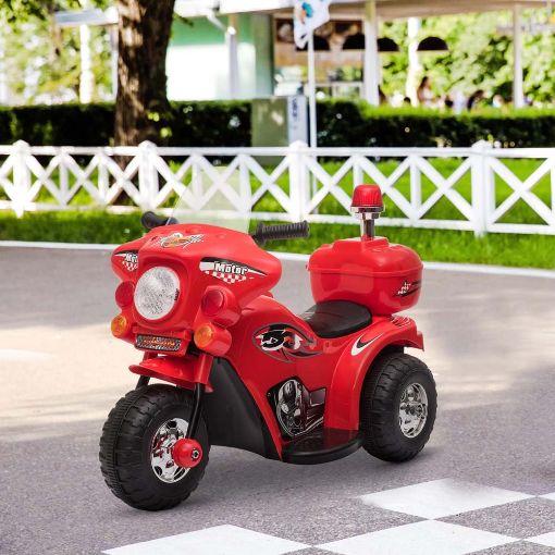 Εικόνα της HomCom - Ηλεκτροκίνητο Scooter με 3 τροχούς, ρεαλιστικά φώτα και ήχους, κόκκινο 370-109V90RD