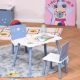 Εικόνα της HomCom - Τραπέζι με Καρέκλες σε Ανοιχτό Μπλε και Λευκό Ξύλο 312-035