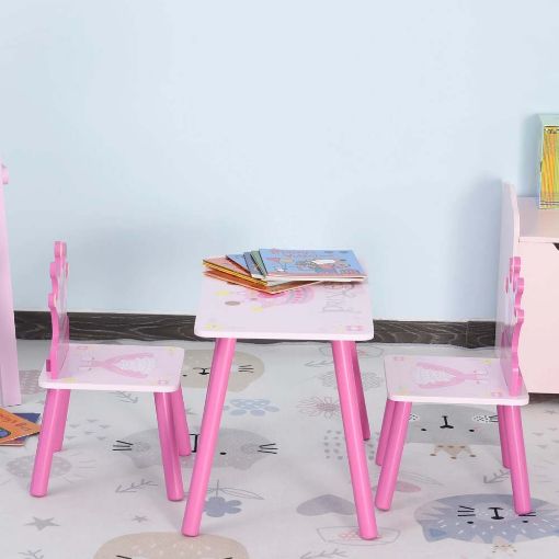 Εικόνα της HomCom - Παιδικό Σετ, με Τραπέζι και 2 Καρέκλες 312-015