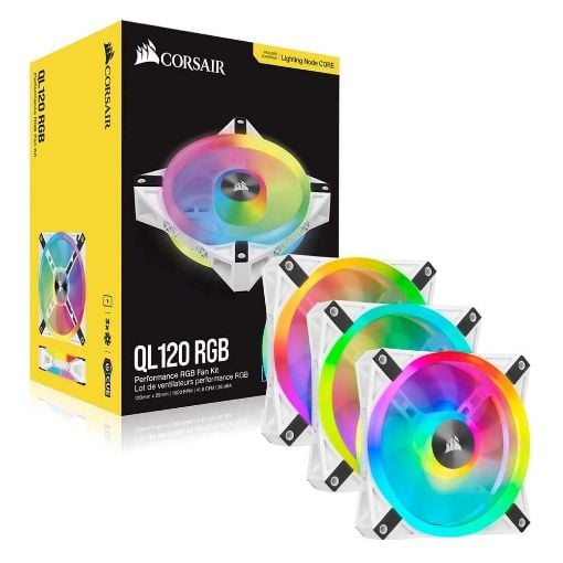Εικόνα της Case Fan Corsair QL120 120mm RGB PWM White (3-Pack) CO-9050104-WW