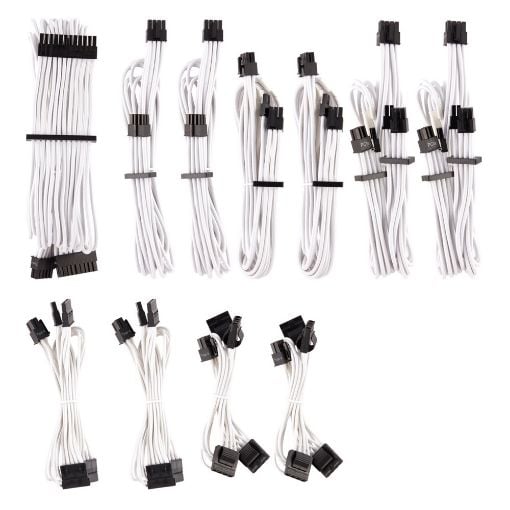 Εικόνα της Corsair Premium Sleeved PSU Cables Starter Kit Type-4 Gen4 White CP-8920224