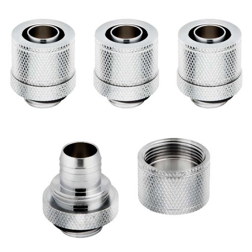 Εικόνα της Compression Fitting Corsair Hydro X XF Soft Straight (10/13mm) Chrome 4-Pack CX-9051001-WW