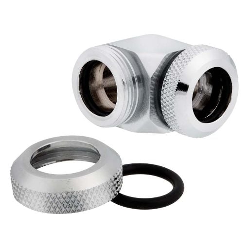 Εικόνα της Compression Fitting Corsair Hydro X XF Hard 90° Angled (12mm OD) Chrome 2-Pack CX-9052021-WW