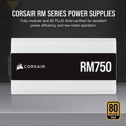 Εικόνα της Τροφοδοτικό Corsair RM750 Full Modular 80 Plus Gold 750W White (2021) CP-9020231-EU