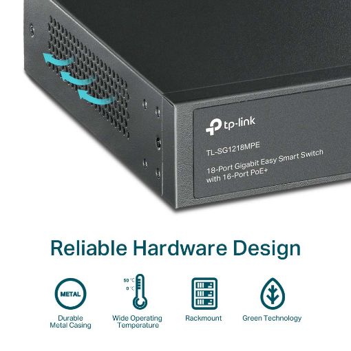 Εικόνα της Switch Tp-Link Easy Managed TL-SG1218MPE v1 16-ports 10/100/1000Mbps PoE+ 2 10/100/1000Mbps 2 SFP