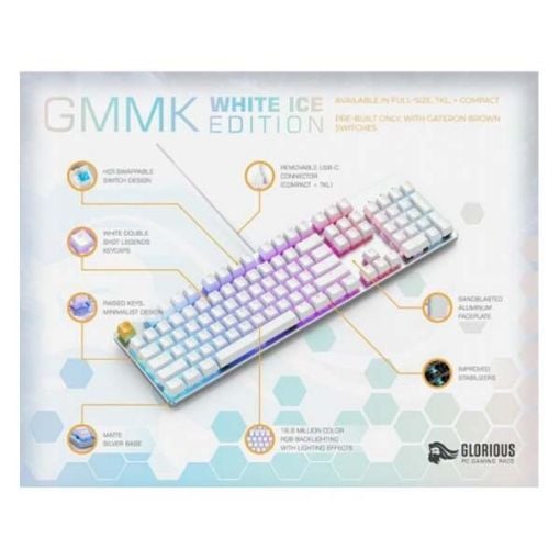 Εικόνα της Πληκτρολόγιο Glorious PC Gaming Race The GMMK White Ice Edition Gateron Brown (US)