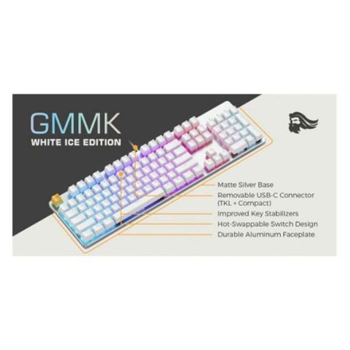 Εικόνα της Πληκτρολόγιο Glorious PC Gaming Race The GMMK White Ice Edition Gateron Brown (US)