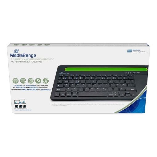 Εικόνα της Πληκτρολόγιο MediaRange Compact Wireless Multi-Pairing with 78 Keys and Touchpad Black MROS131-GR