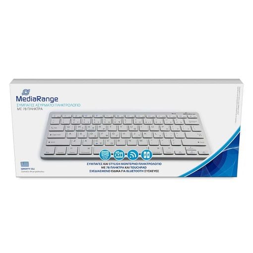 Εικόνα της Πληκτρολόγιο MediaRange Compact Bluetooth Silver MROS132-GR
