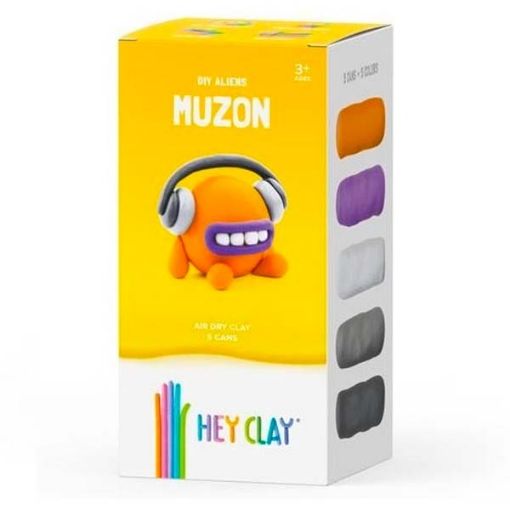 Εικόνα της Hey Clay Claymates - Muzon, Colorful Kids Modeling Air-Dry Clay, 5 Cans MAE001