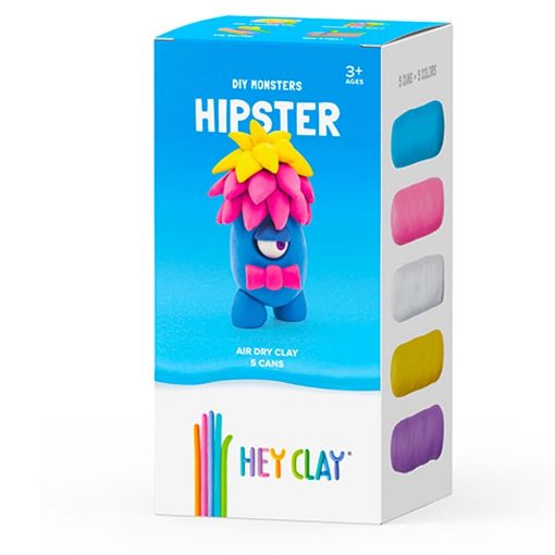 Εικόνα της Hey Clay Claymates - Hipster, Colorful Kids Modeling Air-Dry Clay, 5 Cans MMN002