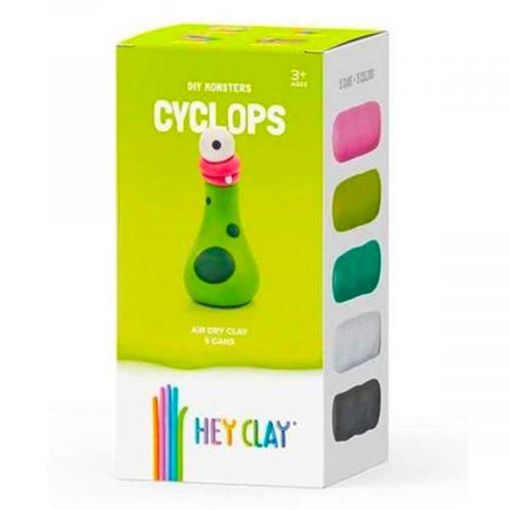 Εικόνα της Hey Clay Claymates - Cyclops, Colorful Kids Modeling Air-Dry Clay, 5 Cans MMN004